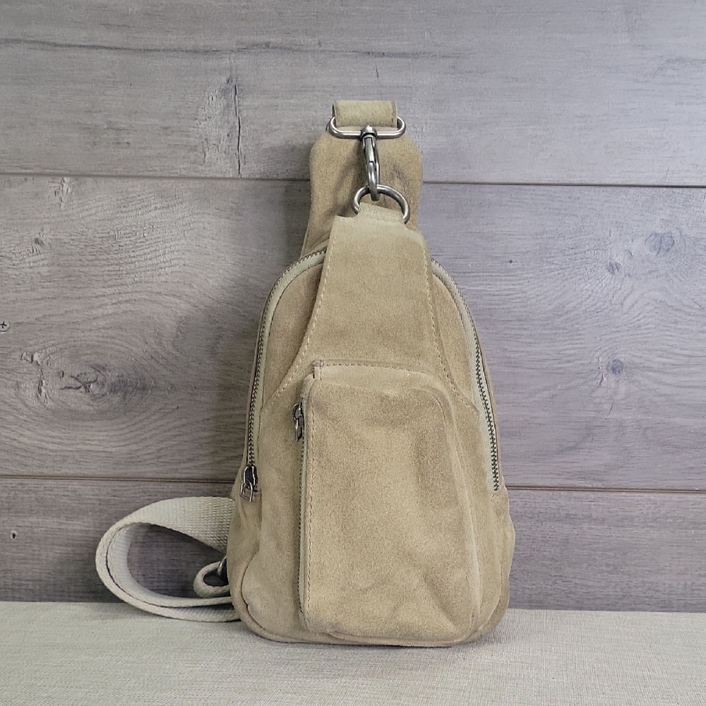 Free People Tan Suede Sling Bag